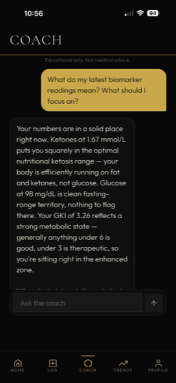 KetoNoir AI coach